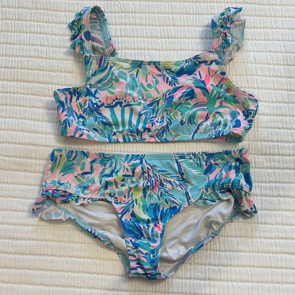 Lilly Pulitzer Pink and Blue Bikini, size 10